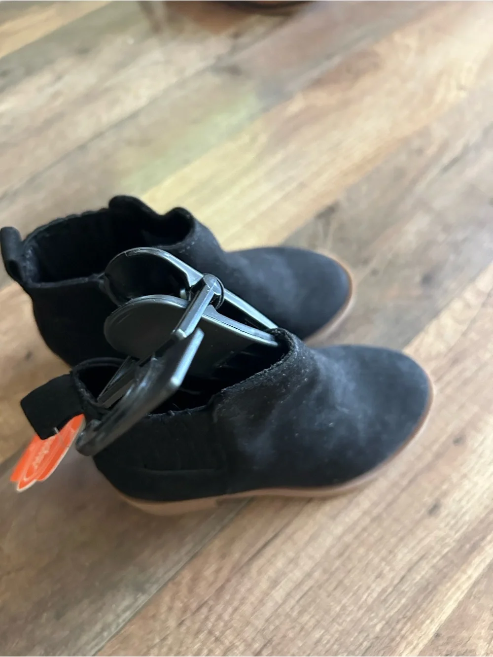 Girls Black Chelsea Ankle Boots - Classic Suede Look Sz 8 New with tags